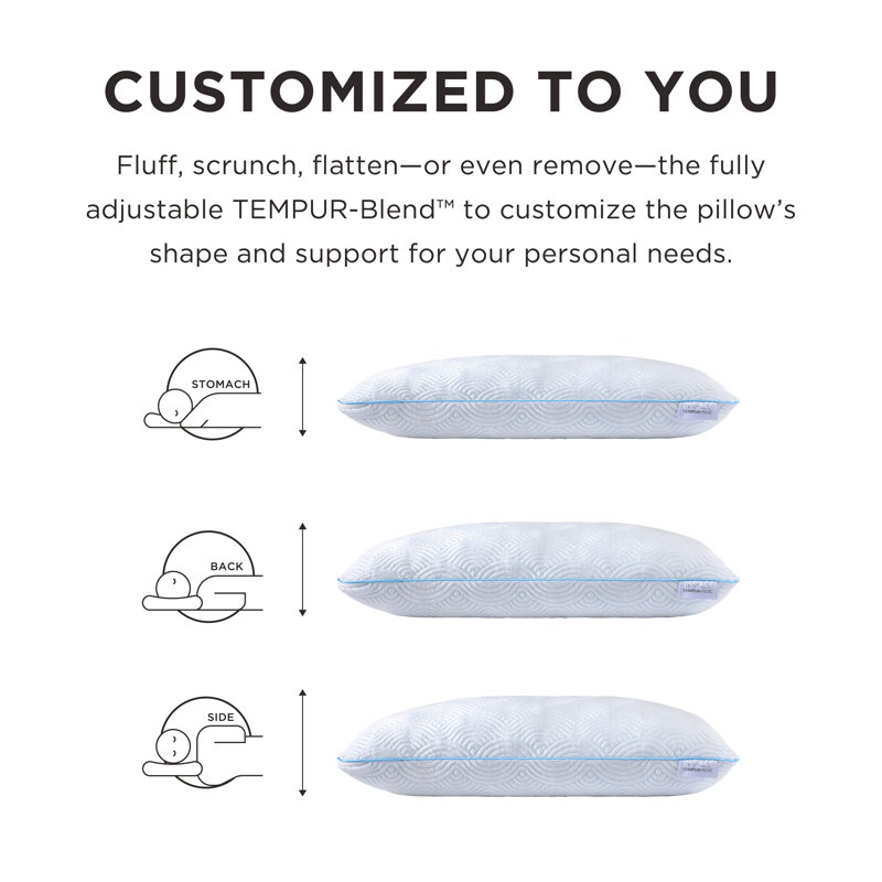 TEMPUR-Cloud Adjustable Cooling Pillow, Queen, Single