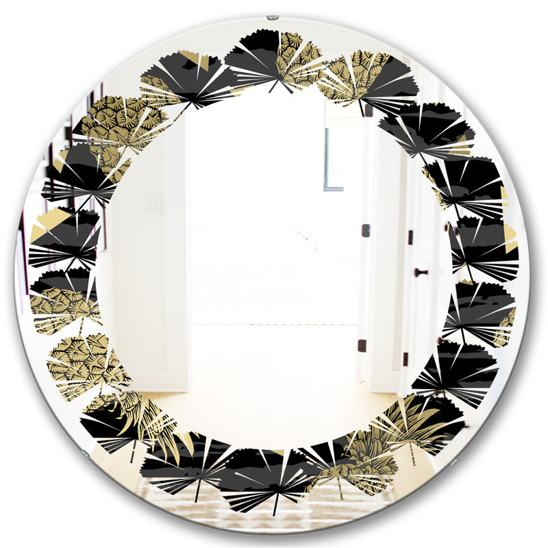 Miroir mural Leaves Pineapple on Black Coastal, 23,6 po x 23,6 po