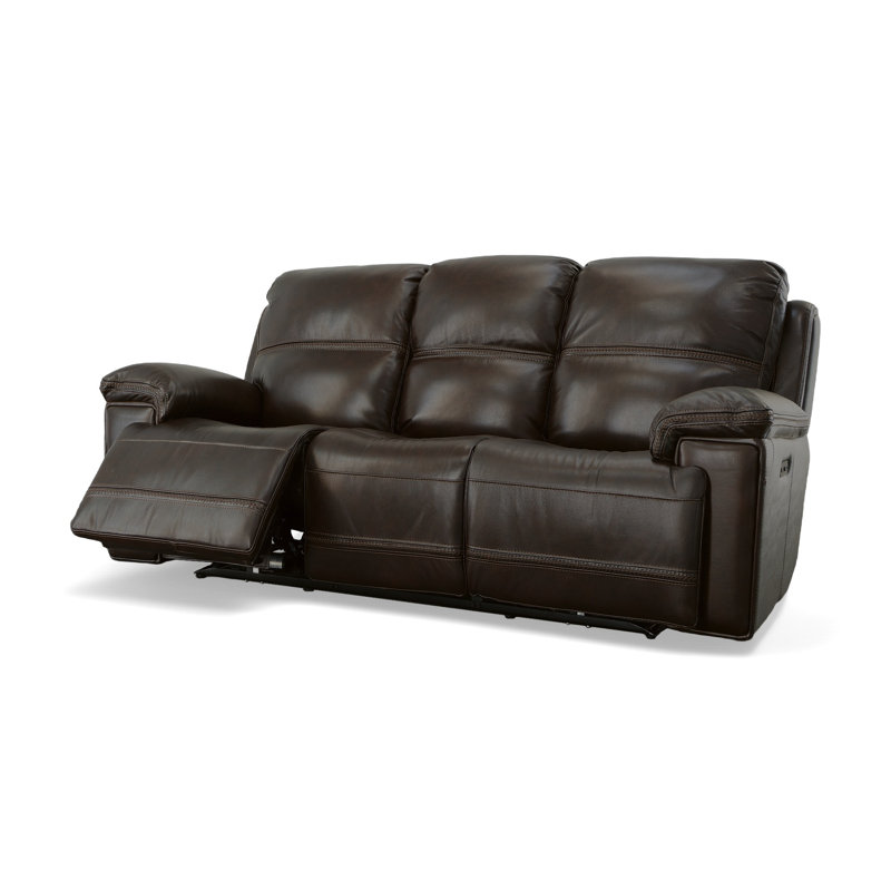 Fenwick Power Reclining Sofa With Power Headrests, Black