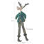 Veste verte peluche renne