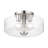 3 Light Antique Brass Large Semi-Flush With Mouth Blown Clear Glass-364028010