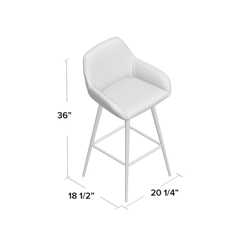 Rylee Upholstered Counter Stool with Metal Frame, Brown