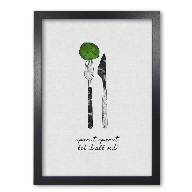 Sprout Sprout - Print, 30 cm H x 21 cm W x 5 cm D, Black Grain Frame