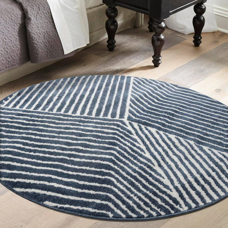 Tapis Latitude Run® Orkla Nikolis bleu, Rond 10pi