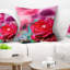 Rose rouge sur papier abstrait - coussin à imprimé floral-29598329-29598333