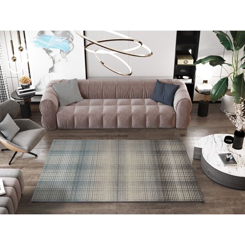 Cergio Striped Machine Woven / Power Loomed Area Rug, Rectangle 160 x 230cm