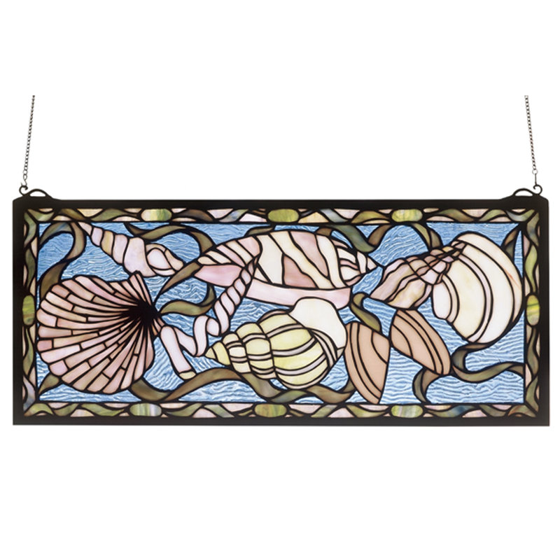 Nautical Seashell Stained Glass Window