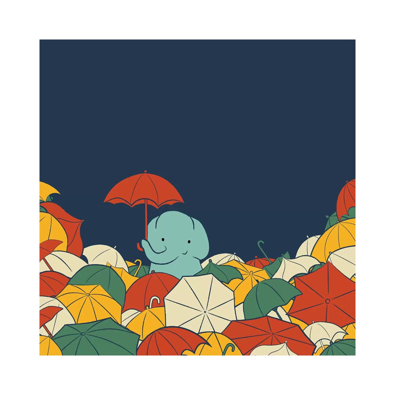 Umbrella Elephant by Jay Fleck - Wrapped Canvas Print, 93.98 cm H x 93.98 cm W