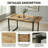 Modern Industrial 59" Rectangular Dining Table With Black Metal Legs And Engineering Wood Top-187452610