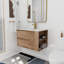 Ensemble de meuble-lavabo mural simple avec tablette et deux tiroirs 30 po Serenita, finition bois moderne-1584133408