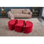 Leila 83cm Wide No Pattern Pouffe Ottoman-1145648773