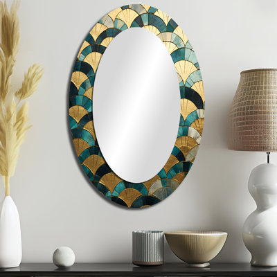 Miroir mural moderne émeraude et doré Arches IV