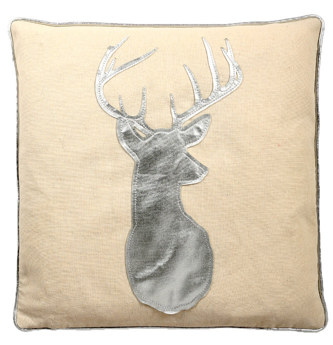  Housse de coussin Deer, Argent, Polyester
