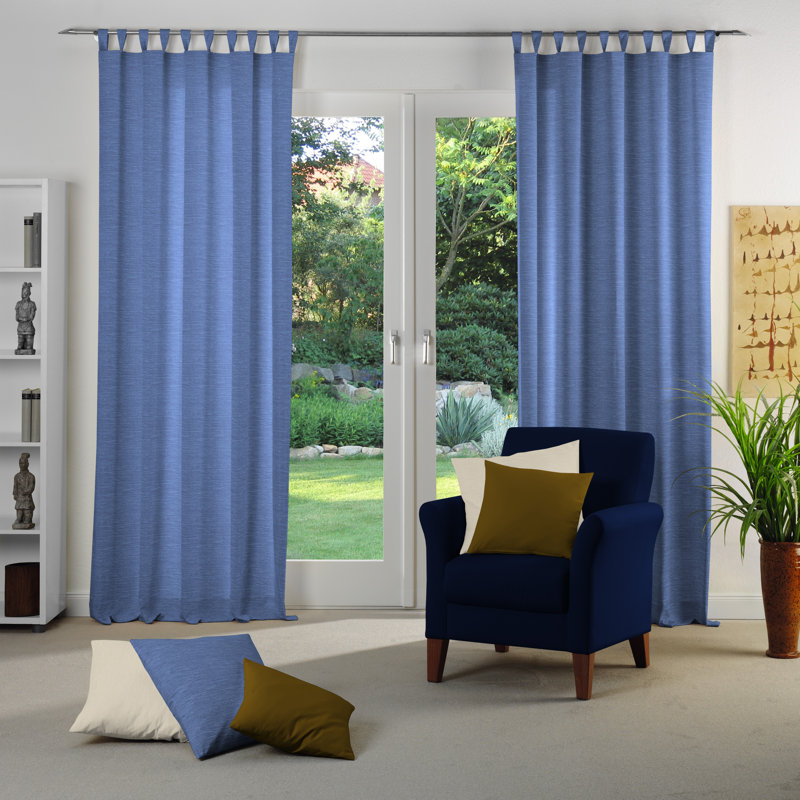 Jaylene Blackout Single Curtain Panel, 270 W x 245 D cm, Blue