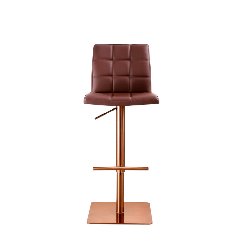 Tabouret de bar Felipe, Or rose, Brun rétro