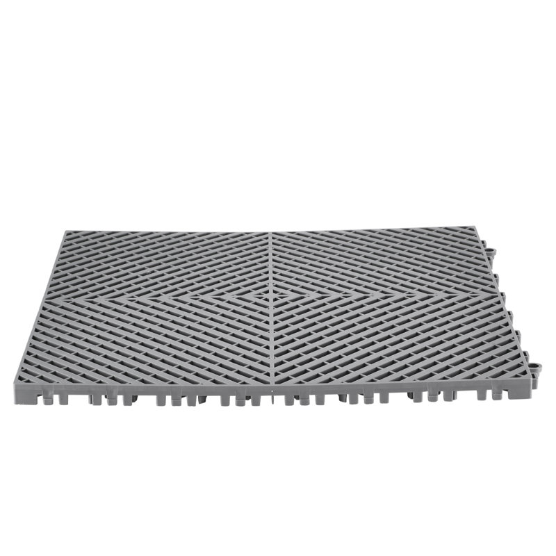 Interlocking Drainage Mat, Modular Interlocking Cushion Durable PP, 15.7" L x 15.7" W, Gray