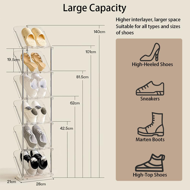 6 Pair Shoe Rack