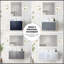 Meuble-lavabo bleu marine 30 po X P 22 po D, comptoir en quartz blanc, ensemble de robinet et Miroir à DEL-6937191