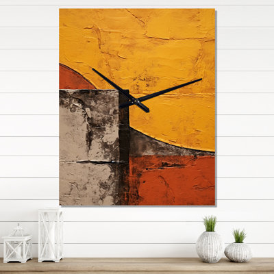 Full Moon Rising Over The Old City - Modern Midcentury Wall Clock Oversized