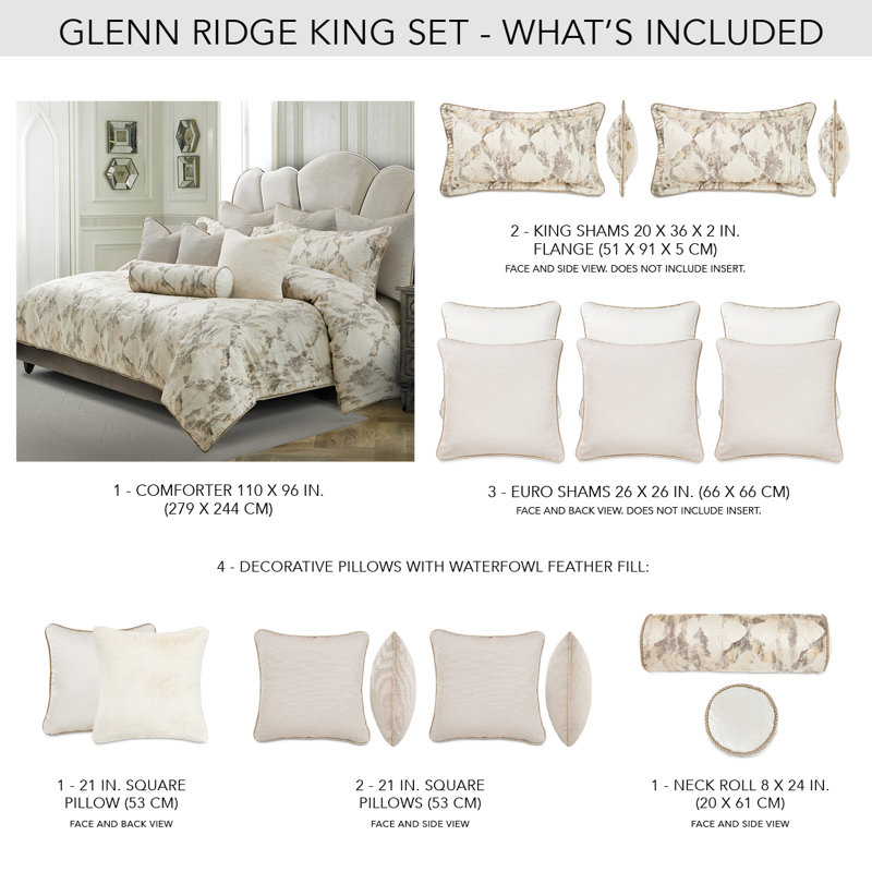 Glennridge Comforter, King Comforter + 5 King Shams