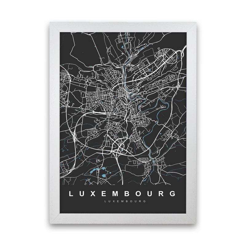 Luxembourg - Print, White Paper, 46cm H x 34cm W x 3cm D