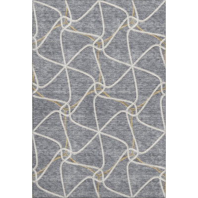 Premium Machine Washable Prisco Gray Rug