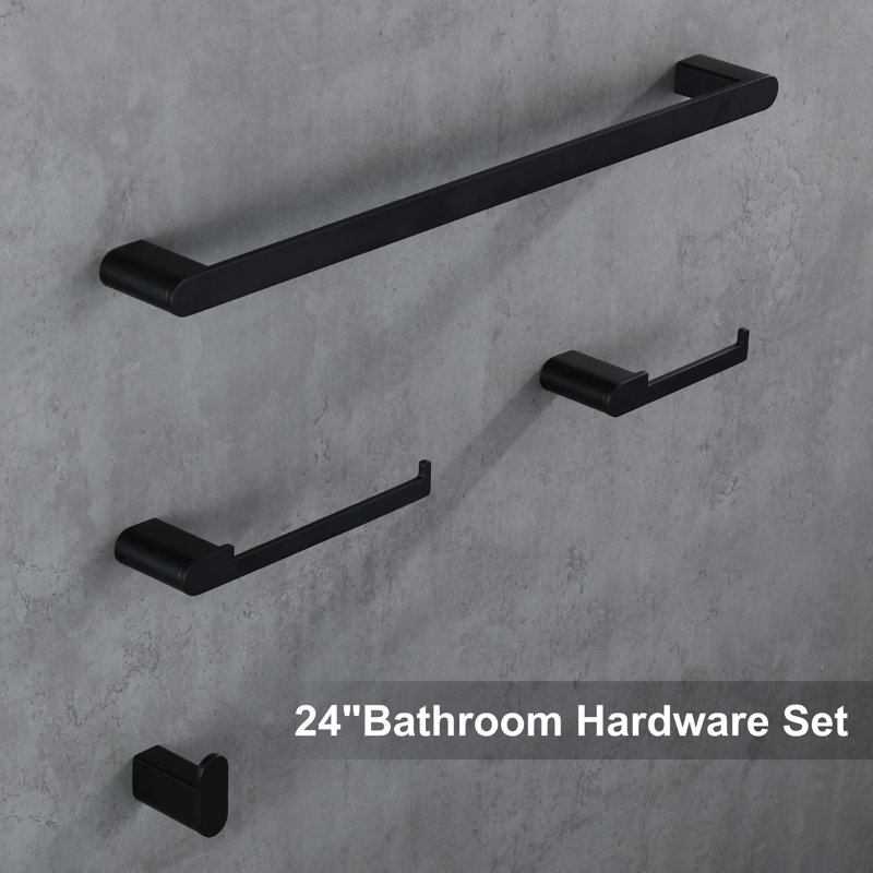 4 - Piece Bathroom Hardware Set, Matte Black