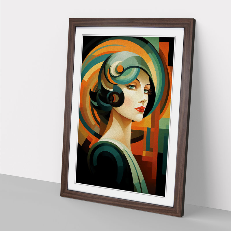 Single Picture Frame Print on Wood, 64cm H x 46cm W, Walnut Framed