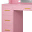 Coiffeuse 39,3 "avec miroir à DEL, 4 tiroirs, 7 tablettes de rangement ouvertes