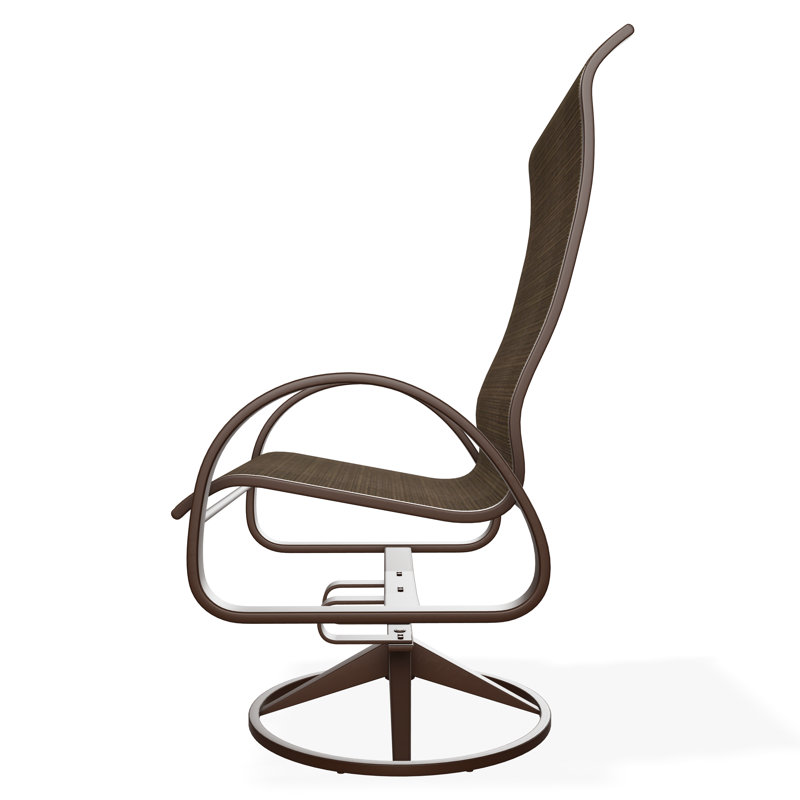 Aruba II Sling Aluminum Frame Supreme Swivel Rocker, Kona, Bark