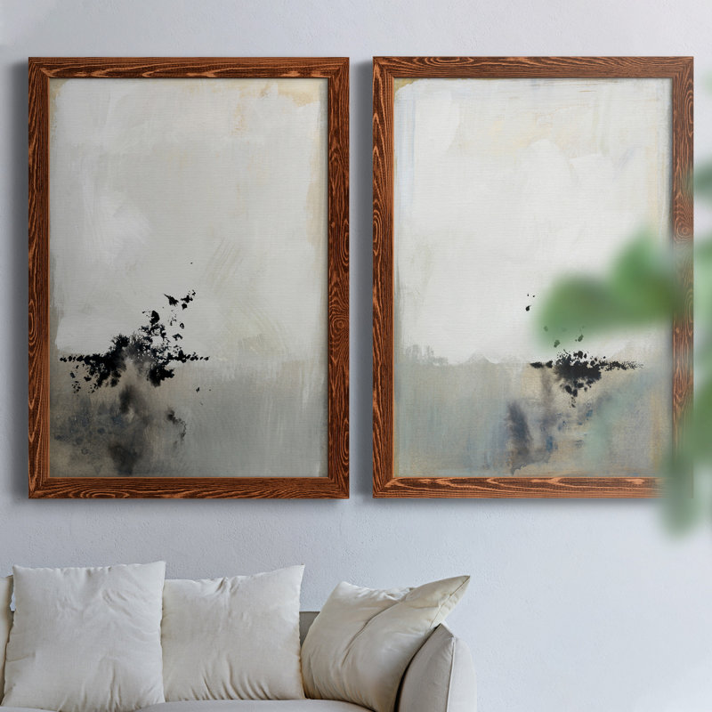 " Passel I " 2 - Pieces, 27.5" H x 37.5" W x 1" D, Maple Framed, No Mat