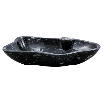 Ivy Bronx Charity 350mm Polished Black Stone Specialty Countertop Basin Bathroom Sink