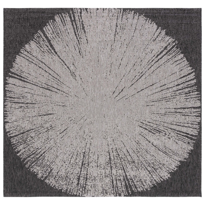 Damine Performance Abstract Indoor/Outdoor Area Rug, Square 6'7"