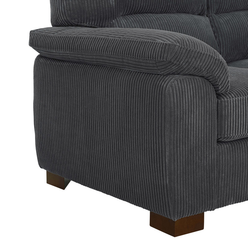 Canapé futon de style transitionnel capitonné avec porte-gobelet encastré et base convertible en lit