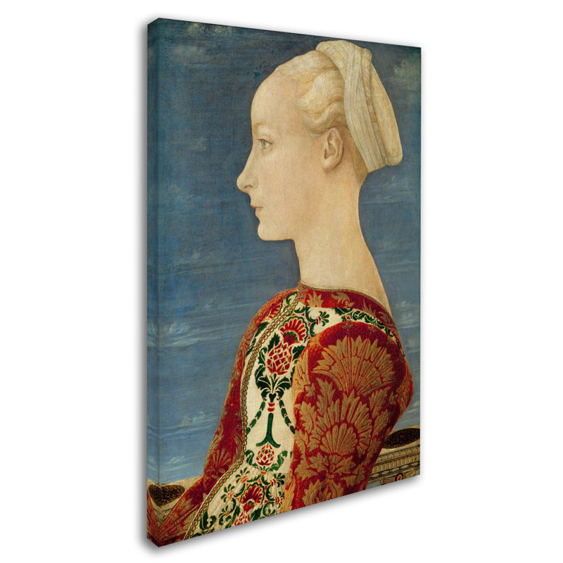 « portrait of a young lady », reproduction sur toile tendue, H 19 po x l 12 po