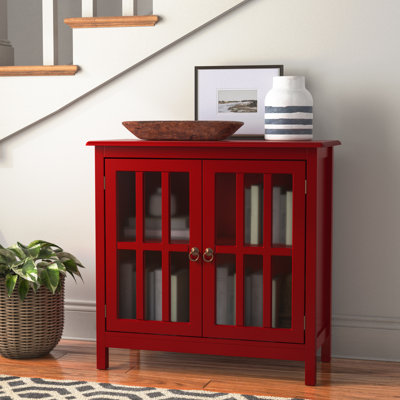 Accent 23.6’’ Wide  Foldable Metal Double Layer Cabinet with  Wheels Easy Assemble end table