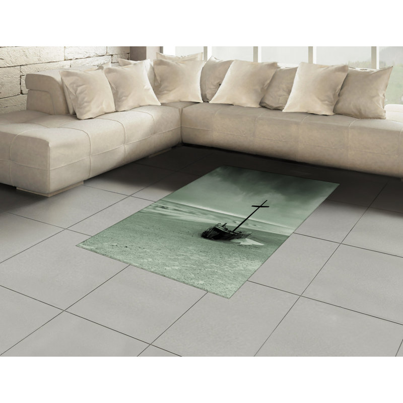 Gray High Density Long Fiber Poly Threads Decorative Area Rug Carpet, Rectangle 4' x 5'8"