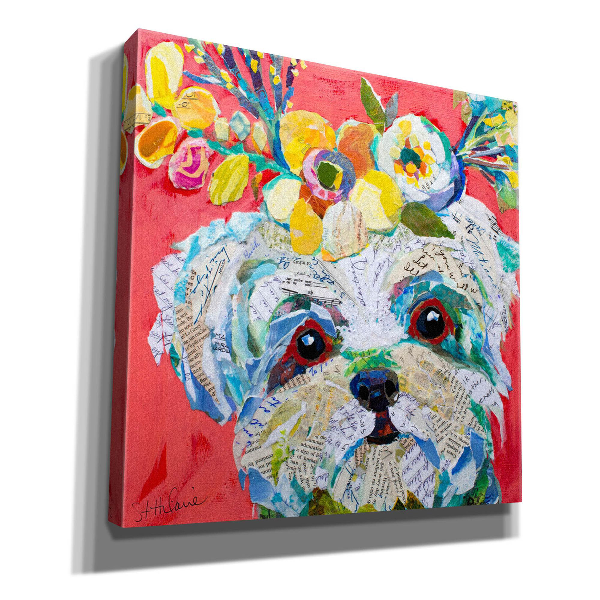 Red Barrel Studio® Floral Hot Dog On Canvas by St. Hilaire Elizabeth