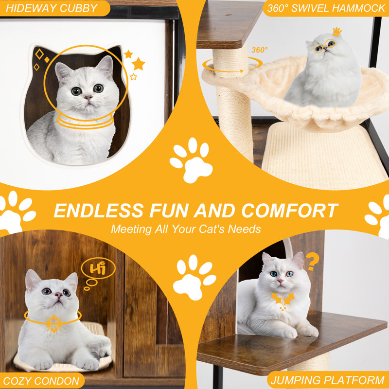 Cat Tree With Litter Box Enclosure
