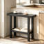 Console moderne avec rangement, table d'entrée rectangulaire pour couloir, vestibule, salon, fabrication en panneau de particules robuste, assemblage facile, finition noire