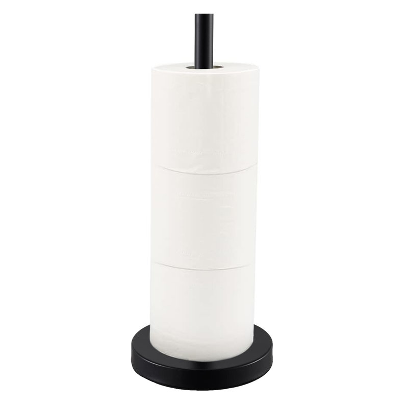 Porte-papier hygiénique sur pied, Noir mat