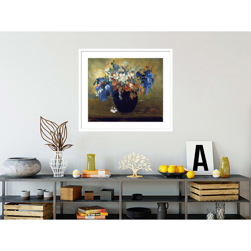 «Flower Still Life» par Paul Gauguin - Estampe numérique encadrée, H 33,5 po x l 38,14 po