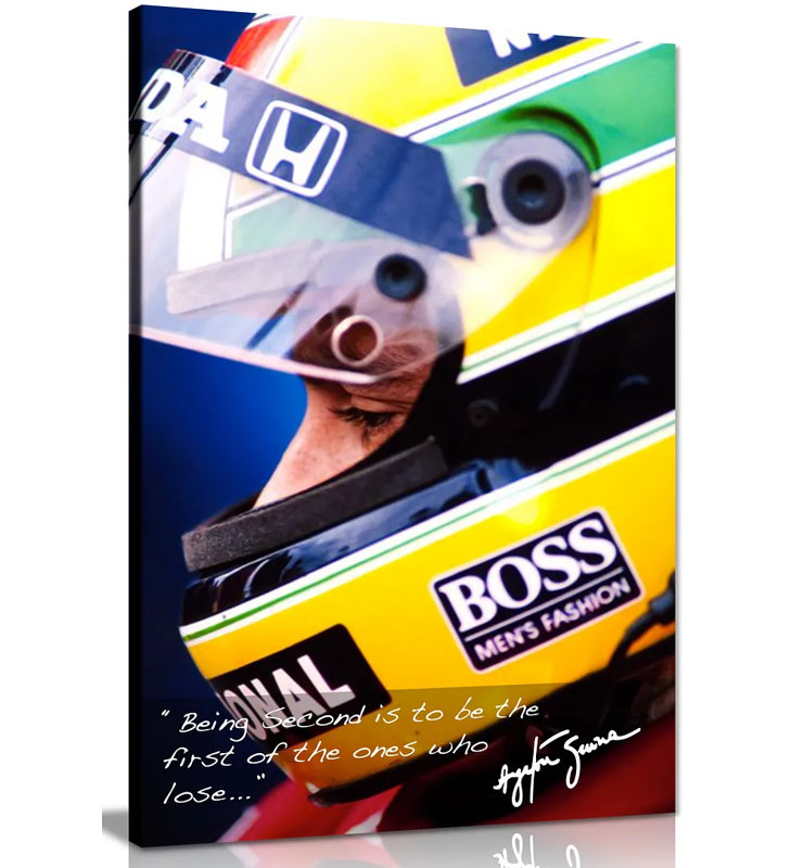 Ayrton Senna Quote F1 - Wrapped Canvas Print, 61cm H x 41cm W