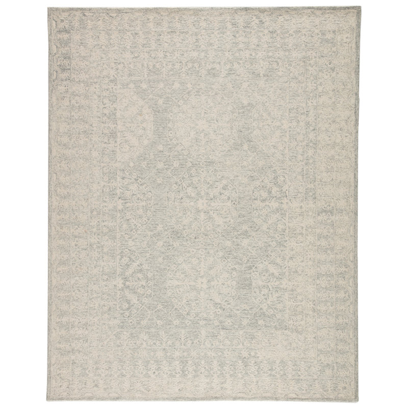 Tapis oriental gris touffeté à la main Pfeifer, Rectangle 6 pi x 9 pi