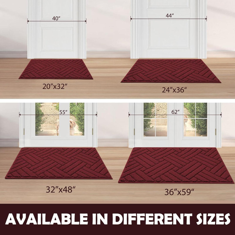 Tapis de cuisine Kuma, Rectangle 1 pi 8 po x 2 pi 8 po, Rouge