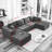 Boneless Modular Sofa Couch Double Chaise Lounges-1702661710