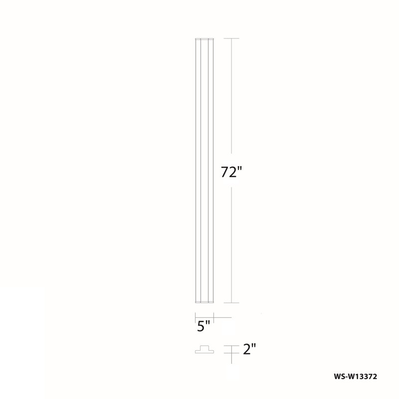 Revels Aluminum LED Wall Light, 48" H x 5" W x 2" D, 3500K, 28W