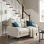 Causeuse transitionnelle en taupe de style transitionnel avec assise confortable et meubles en bois 1pc-133396574-133396576