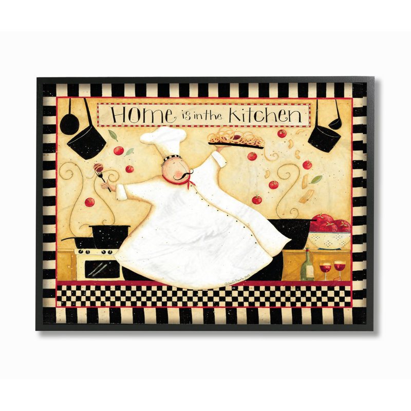 «Home Is In The Kitchen», reproduction d'impression sur toile, H 16 po x l 20 po, Giclée encadrée noir minuit