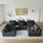 Boneless Oversized Modular Sectional Sofa,Luxury Boucle Floor Couch Set,Convertible Compressed Couch,Spacious Foam-Filled Sofa For Living Room, Free Combination,3 Colors-172984559-169083397